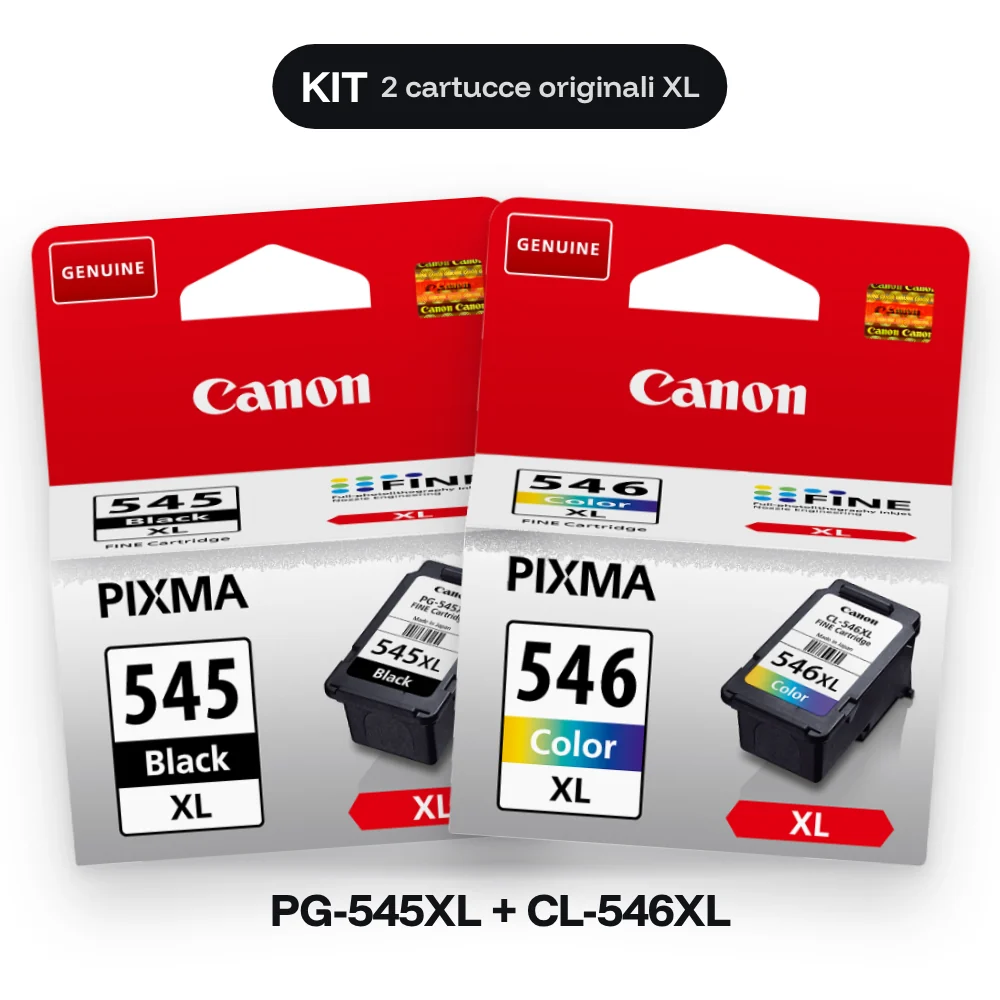 Canon PG-545XL + CL-546XL – Kit nero + colore XL originale