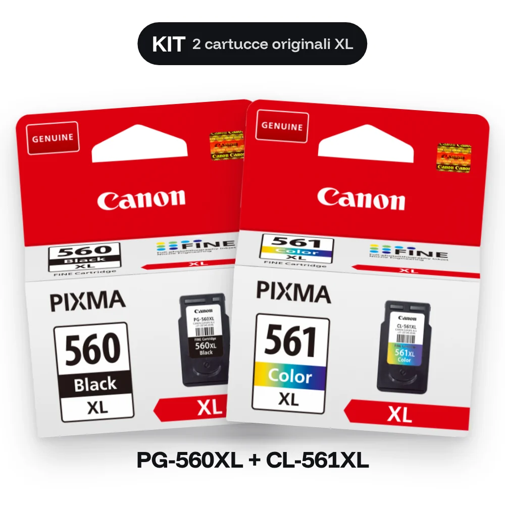 Canon PG-560XL + CL-561XL – Kit nero + colore XL originale